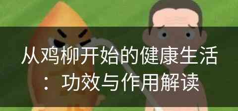 从鸡柳开始的健康生活：功效与作用解读